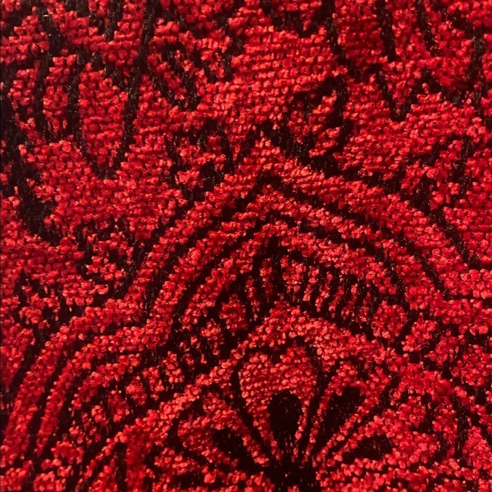 CJ Banks Women’s Deep Red & Black Tapestry Jacket Sz 1X - Picture 3 of 12